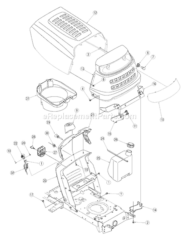 Page E Diagram and Parts List for 13AJ771G713 2005 Yard Man Lawn Tractor